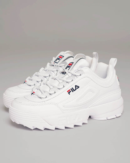 Fila Women's Disruptor II Premium Trainers White/Navy/Red