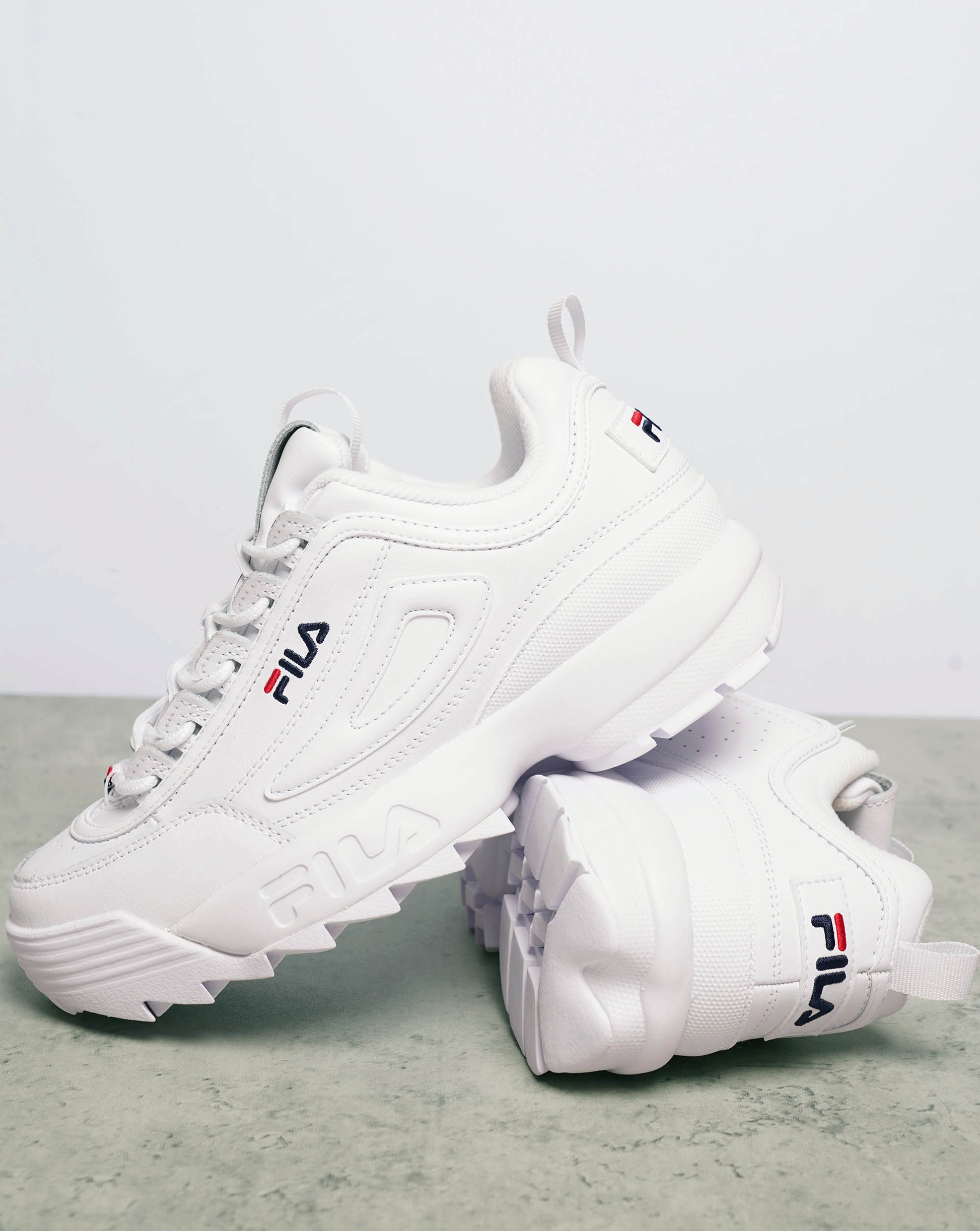 Fila Women's Disruptor II Premium Trainers White/Navy/Red