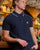 Gabicci Vintage Textured Knit Polo Navy