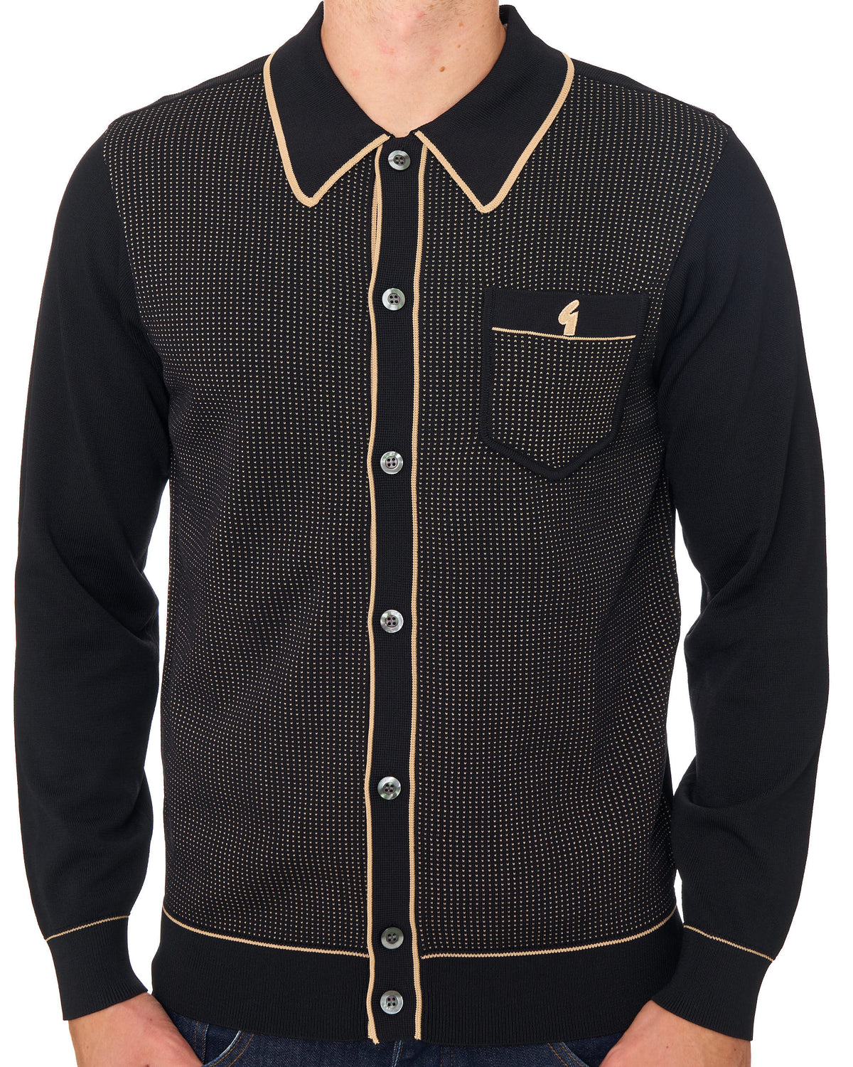 Gabicci Vintage Archive Di-Lello LS Knit Black