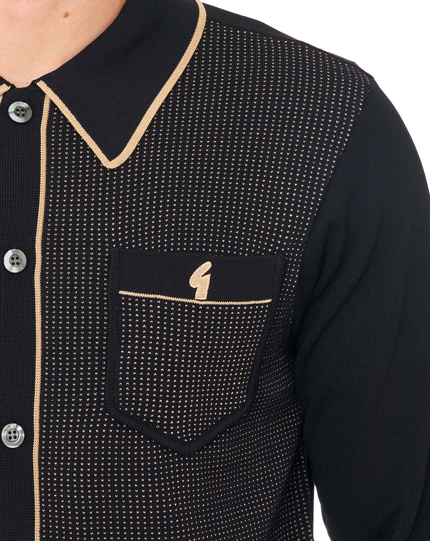 Gabicci Vintage Archive Di-Lello LS Knit Black