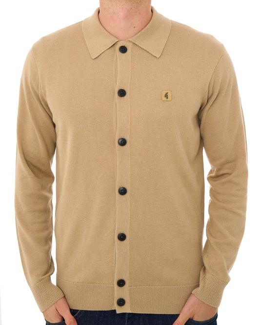 Gabicci Vintage Gabicci Vintage Azima Button Through Knit Caramel