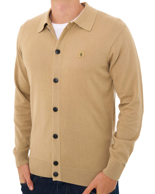 Gabicci Vintage Gabicci Vintage Azima Button Through Knit Caramel