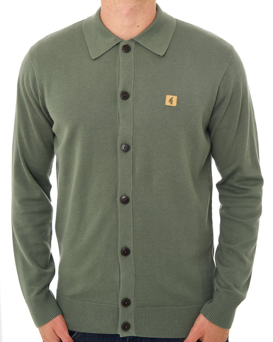 Gabicci Vintage Gabicci Vintage Azima Full Button Knit Sage