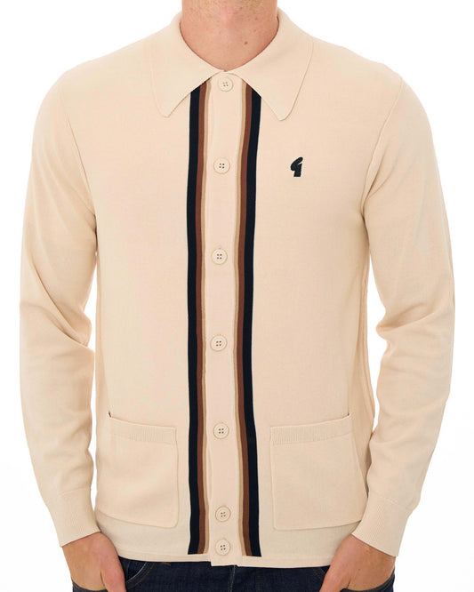 Gabicci Vintage Gabicci Vintage Bromley Archive Knitted Polo Cream