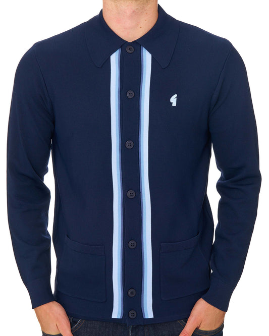 Gabicci Vintage Gabicci Vintage Bromley Archive Knitted Polo Navy
