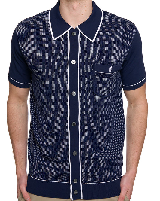 Gabicci Vintage Di Lello Archive Knit Polo Navy