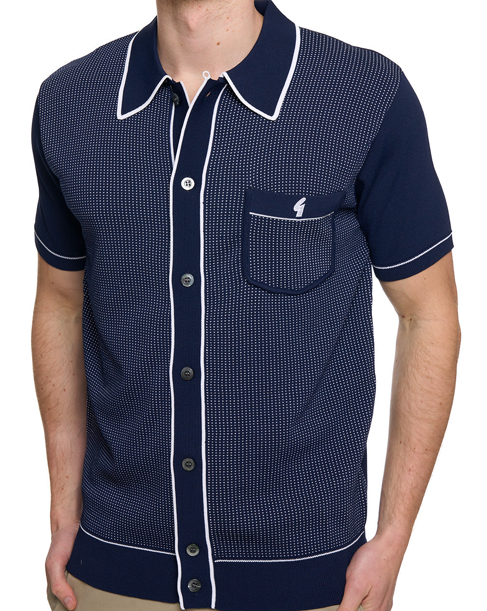 Gabicci Vintage Di Lello Archive Knit Polo Navy