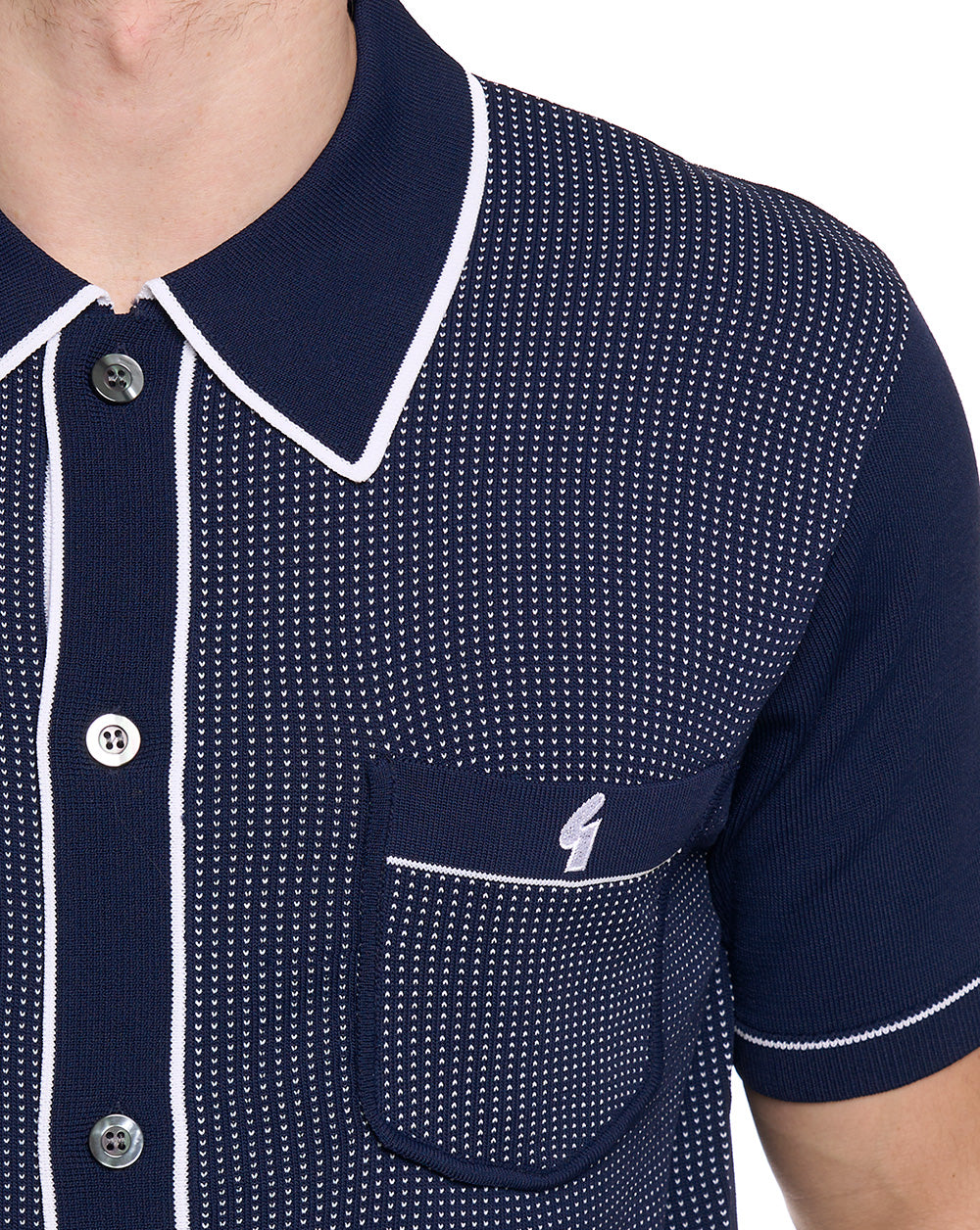 Gabicci Vintage Di Lello Archive Knit Polo Navy