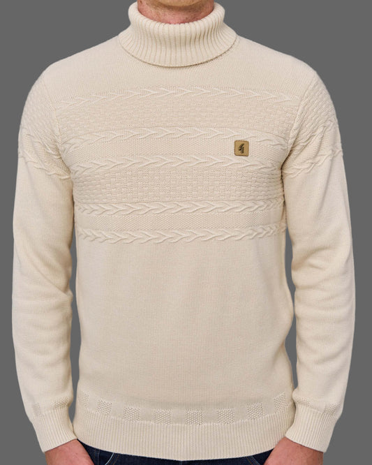 Gabicci Vintage Gabicci Vintage Emilio Roll Neck Knit Cream