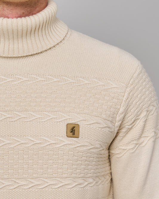 Gabicci Vintage Gabicci Vintage Emilio Roll Neck Knit Cream