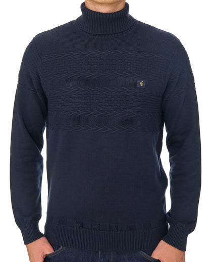 Gabicci Vintage Emilio Roll Neck Knit Navy