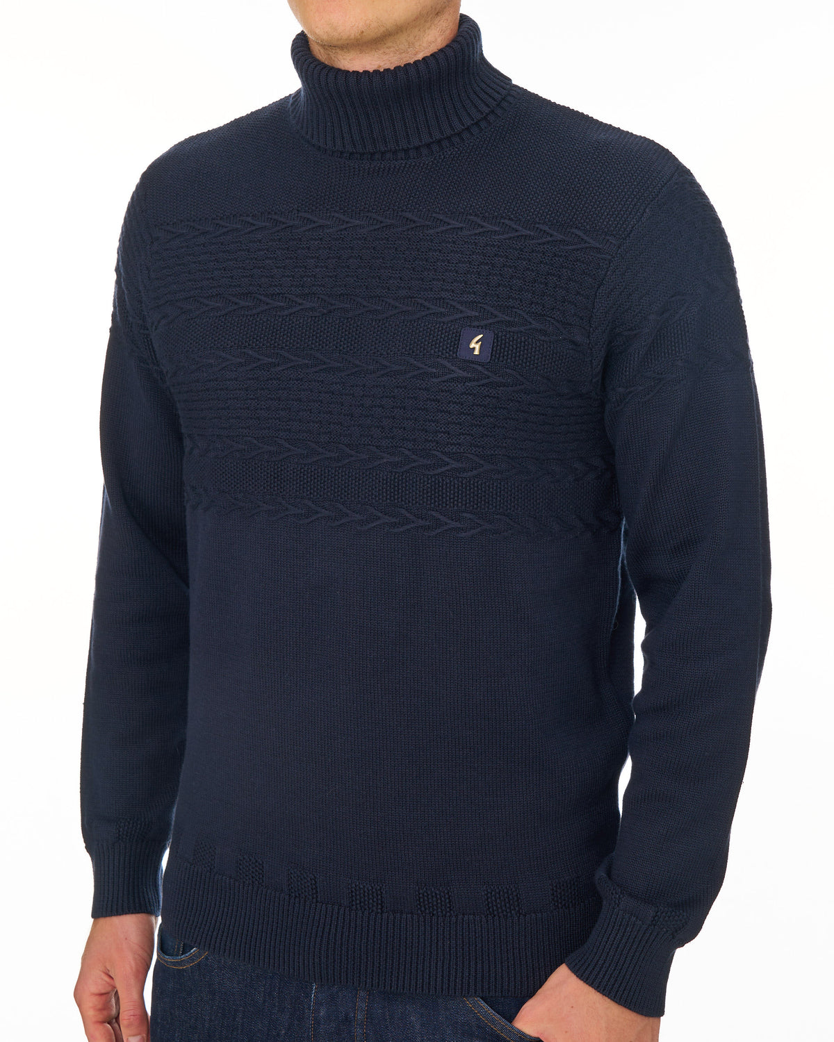 Gabicci Vintage Emilio Roll Neck Knit Navy