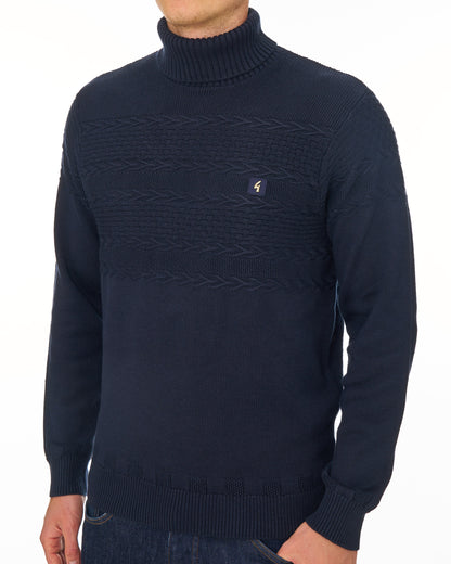 Gabicci Vintage Emilio Roll Neck Knit Navy