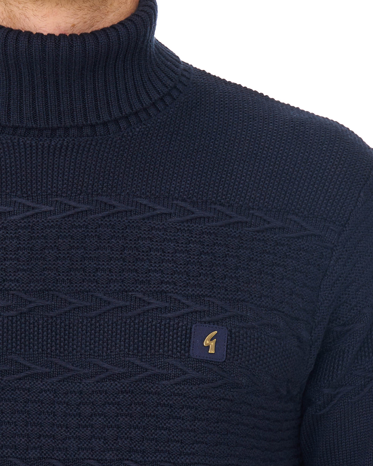 Gabicci Vintage Emilio Roll Neck Knit Navy