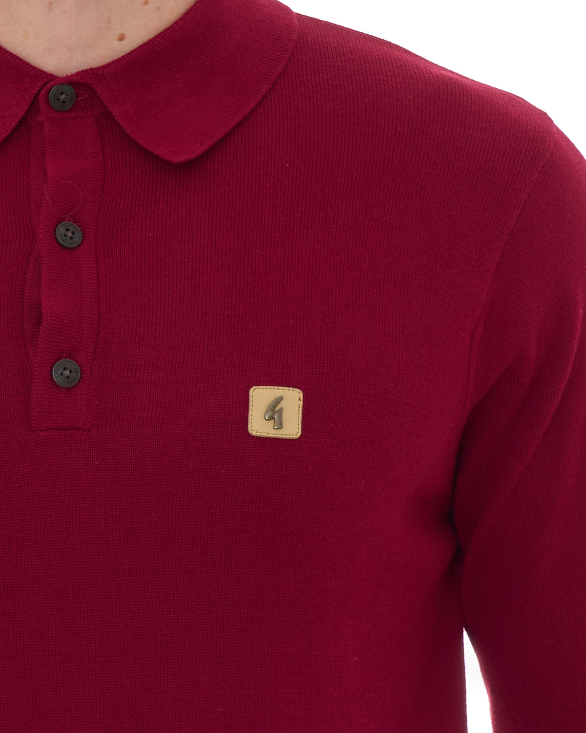 Gabicci Vintage Francesco LS Knitted Polo Claret