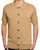 Gabicci Vintage Full Button Knit Polo Sandstone
