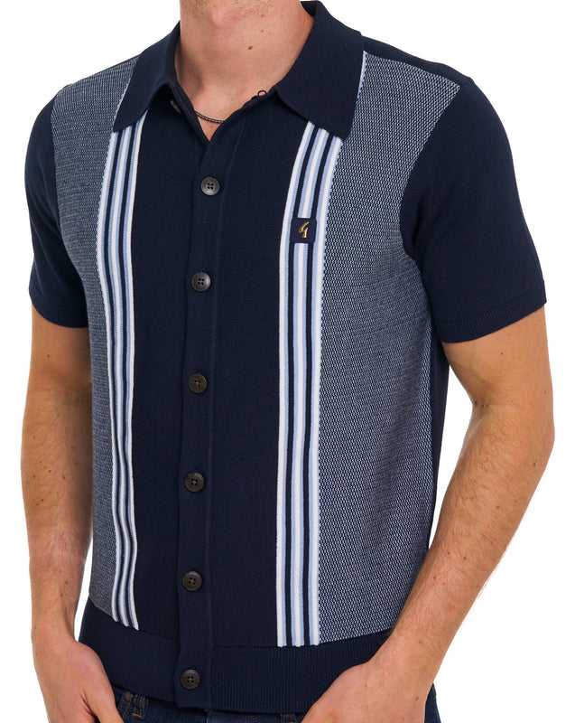 Gabicci Vintage Hanson Knit Polo Navy