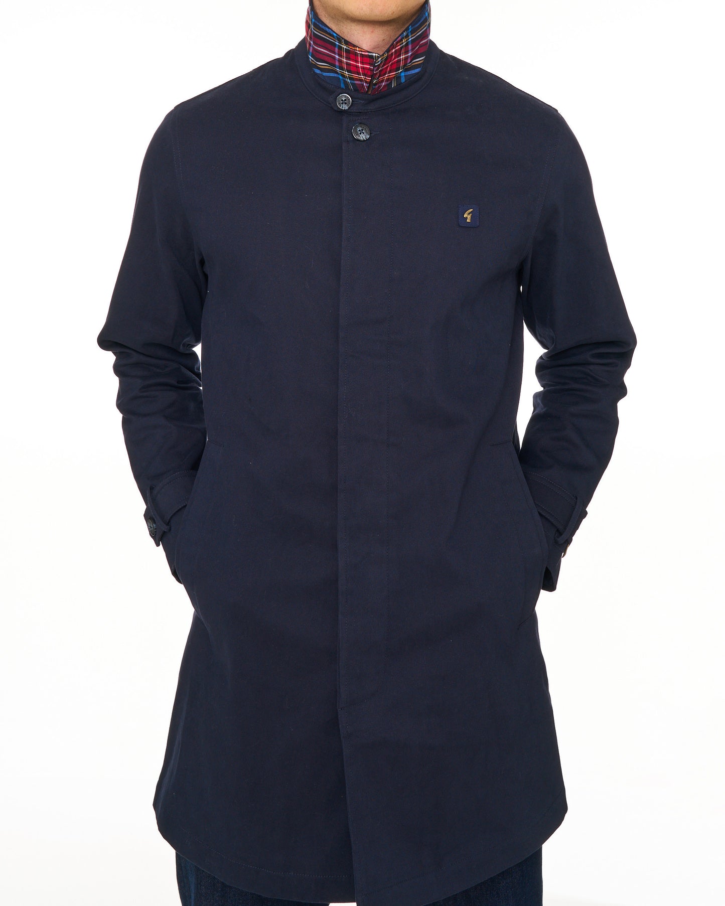 Gabicci Vintage Houghton Mac Navy/Tartan