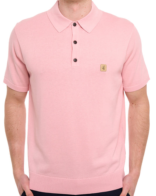 Gabicci Vintage Jackson Knit Polo Candy Pink