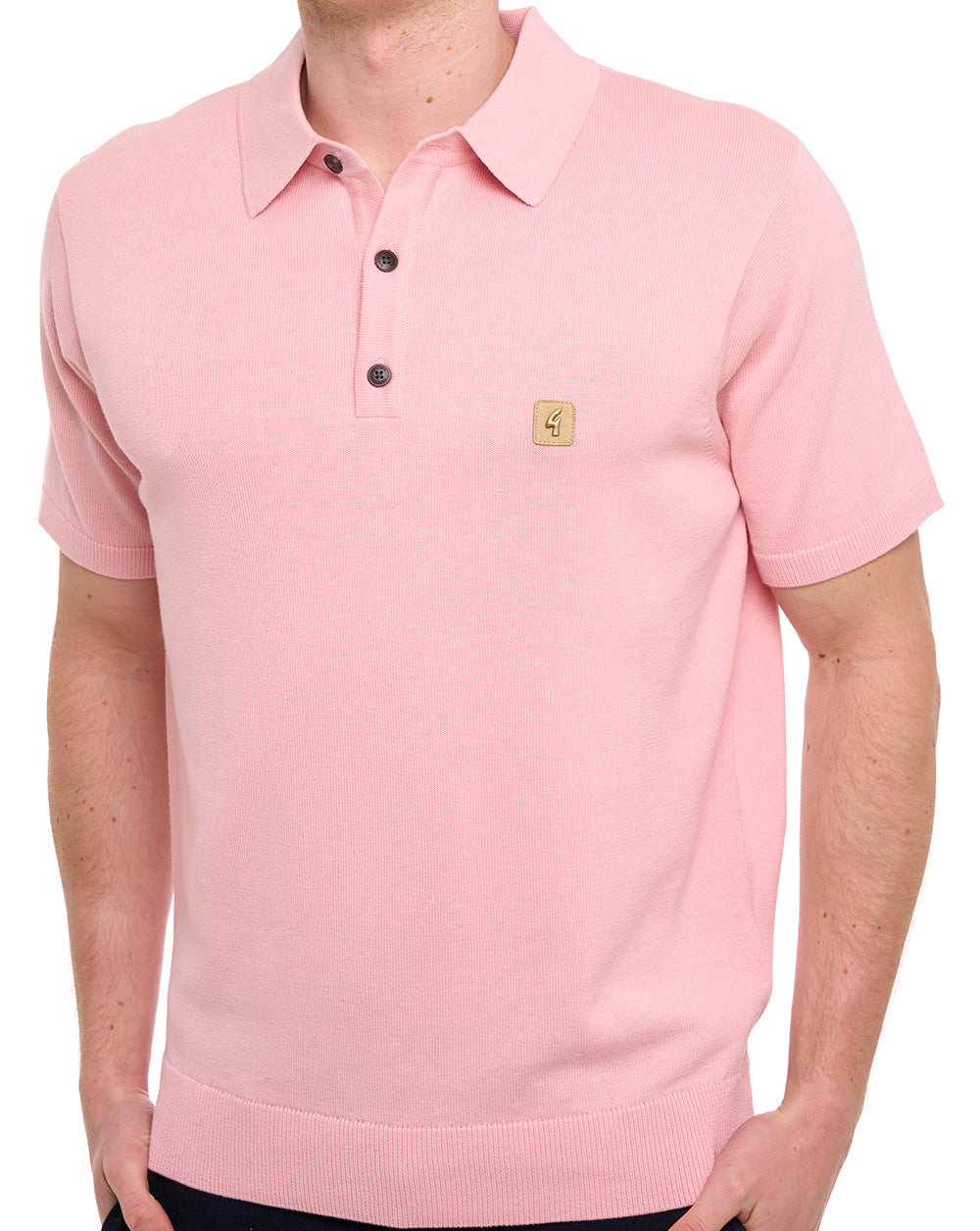 Gabicci Vintage Jackson Knit Polo Candy Pink
