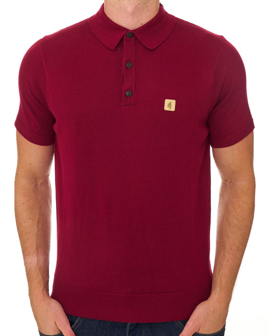 Gabicci Vintage Gabicci Vintage Jackson Knit Polo Claret