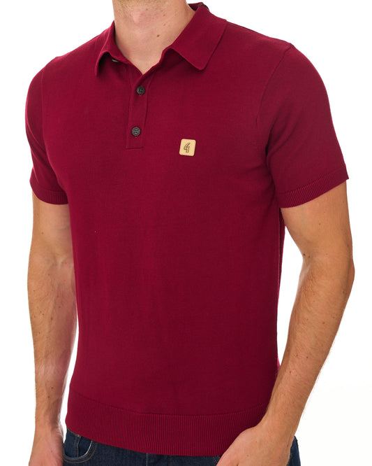 Gabicci Vintage Gabicci Vintage Jackson Knit Polo Claret