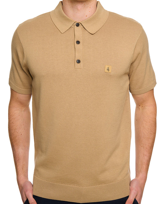 Gabicci Vintage Gabicci Vintage Jackson Knit Polo Sandstone