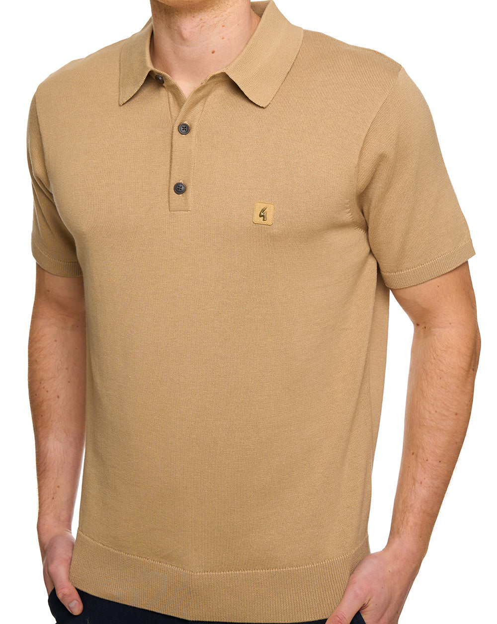Gabicci Vintage Jackson Knit Polo Sandstone