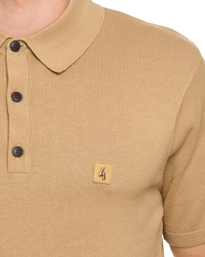 Gabicci Vintage Jackson Knit Polo Sandstone