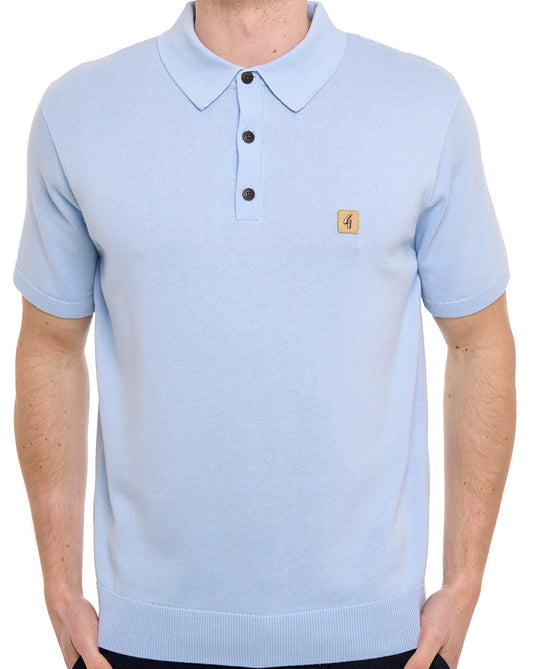 Gabicci Vintage Jackson Knit Polo Surf Blue