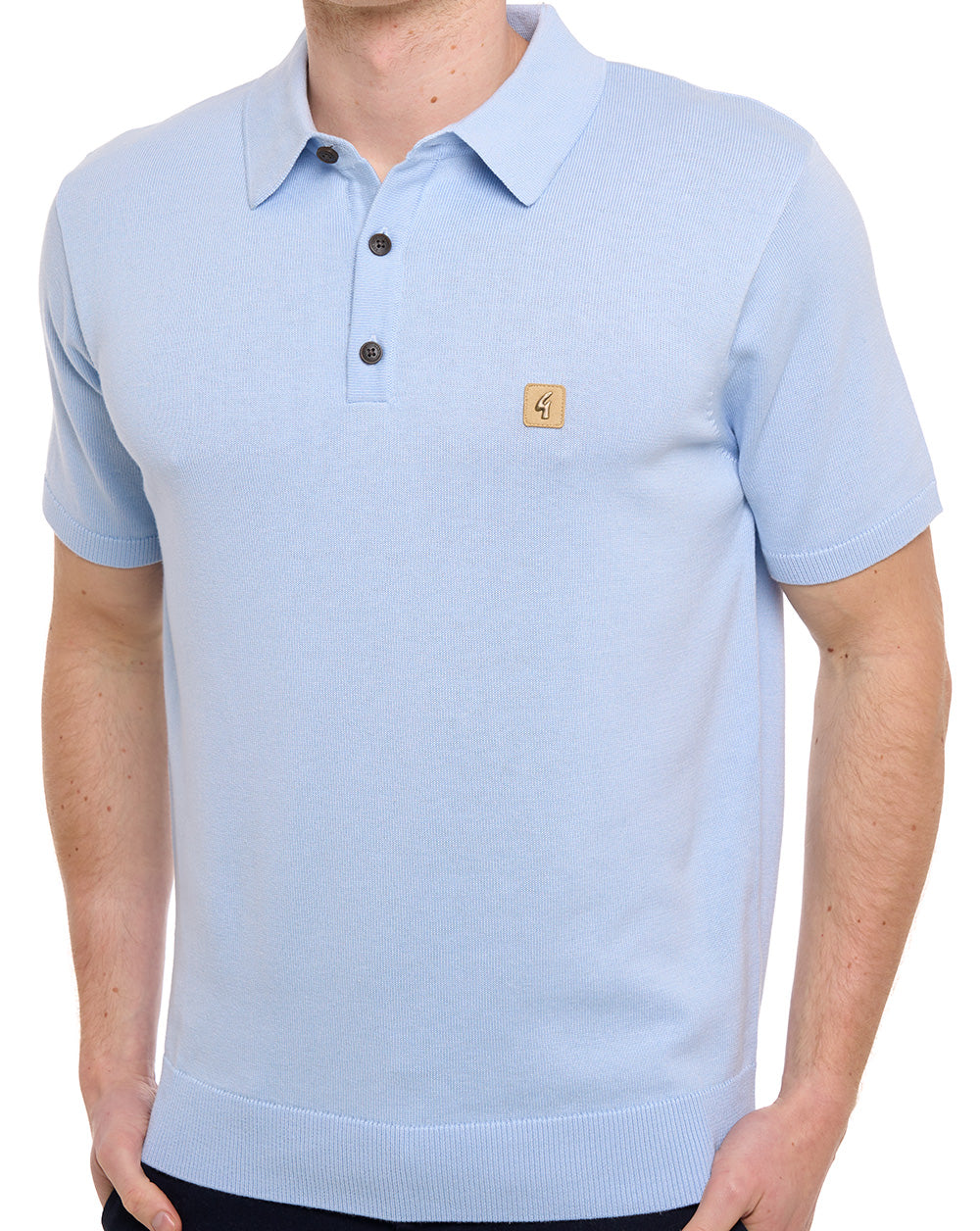 Gabicci Vintage Jackson Knit Polo Surf Blue