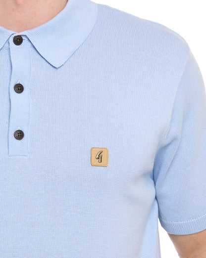 Gabicci Vintage Jackson Knit Polo Surf Blue
