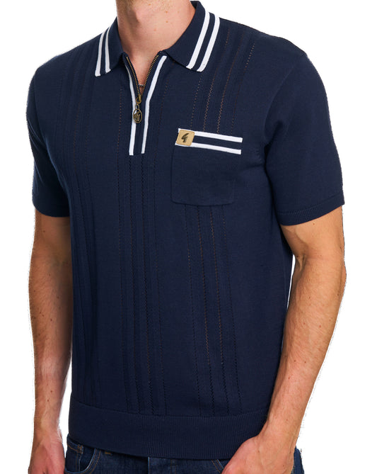 Gabicci Vintage Gabicci Vintage Johnson Knit Polo Navy