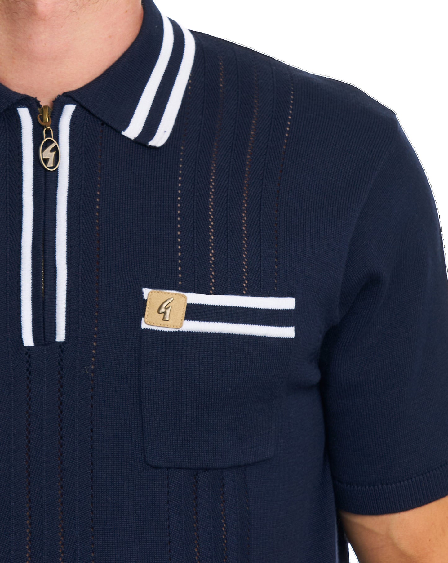 Gabicci Vintage Johnson Knit Polo Navy
