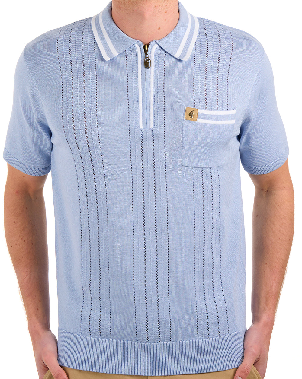 Gabicci Vintage Johnson Knit Polo Sky