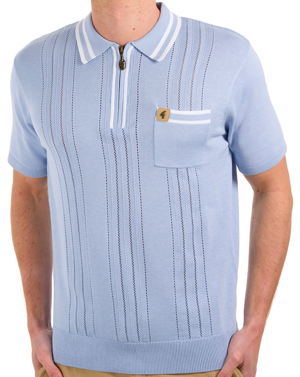 Gabicci Vintage Johnson Knit Polo Sky