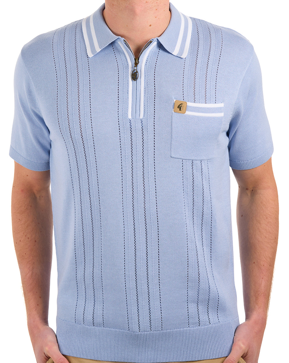 Gabicci Vintage Johnson Knit Polo Sky