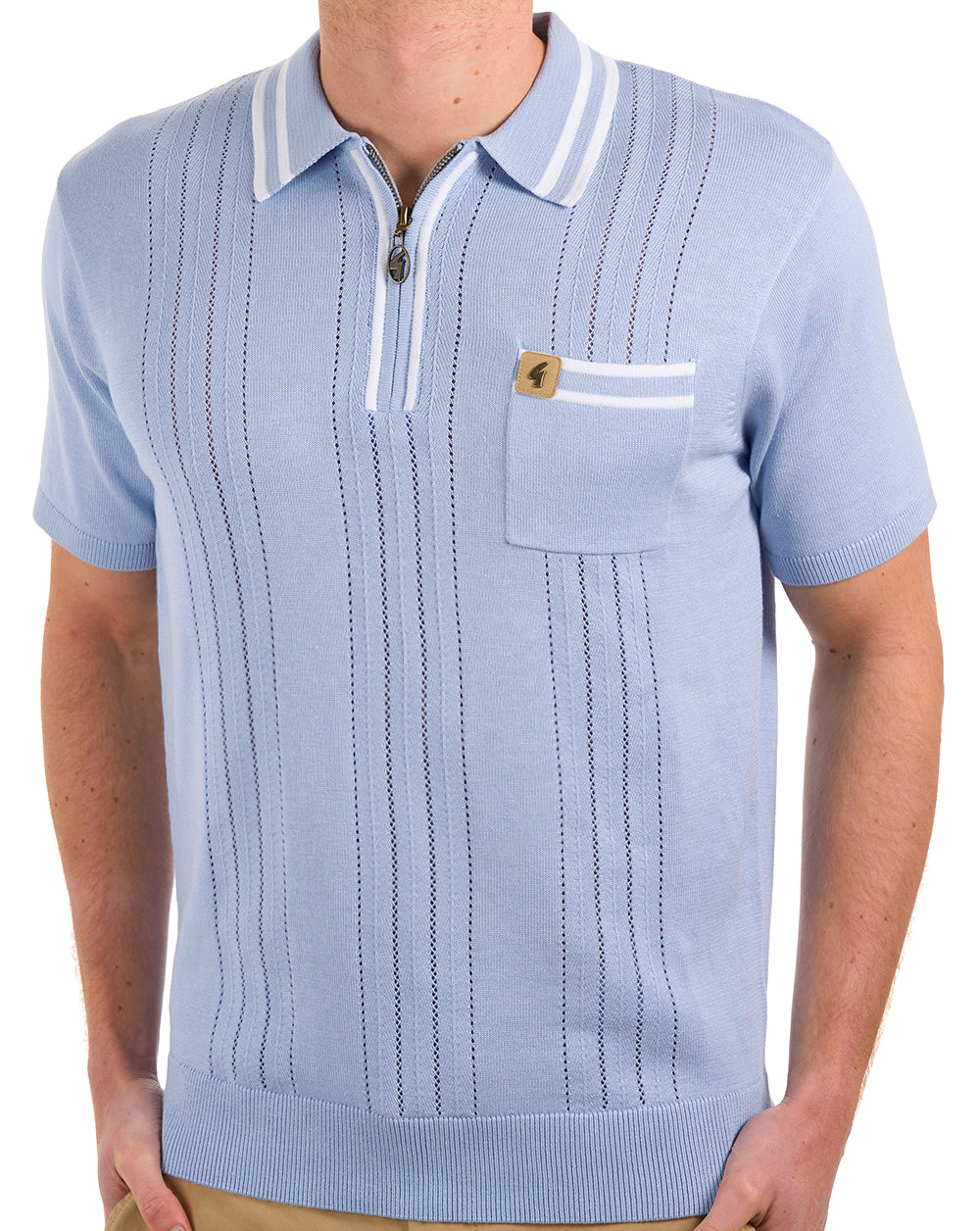 Gabicci Vintage Johnson Knit Polo Sky