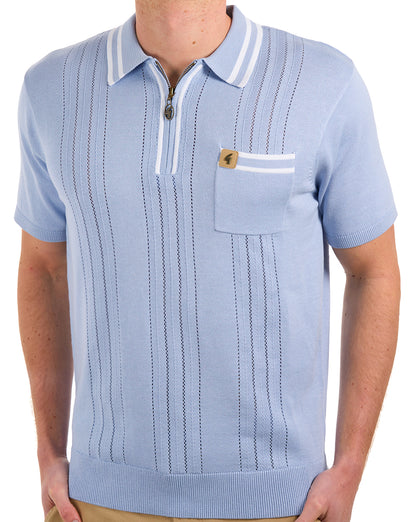 Gabicci Vintage Johnson Knit Polo Sky