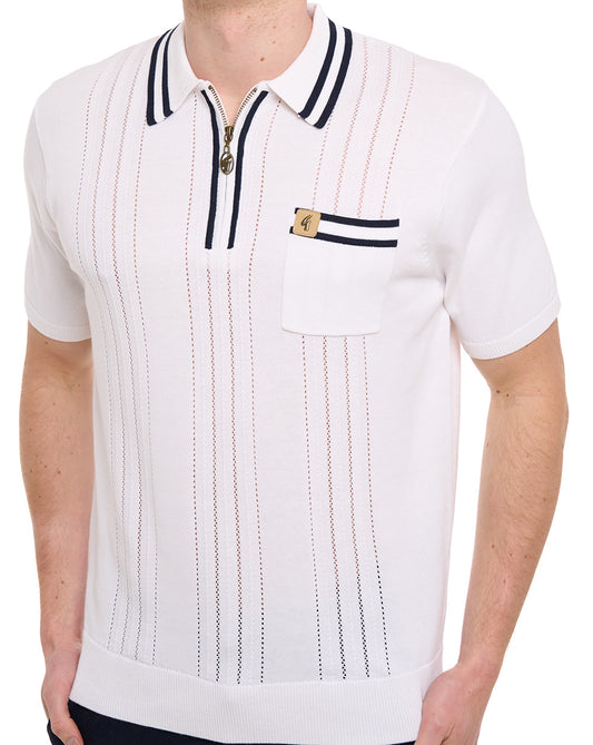 Gabicci Vintage Gabicci Vintage Johnson Knit Polo White