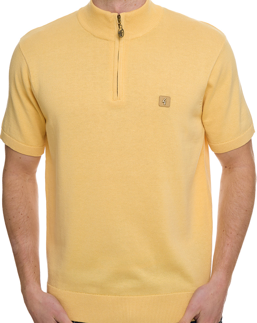 Gabicci Vintage Knitted 1/4 Zip Lemon