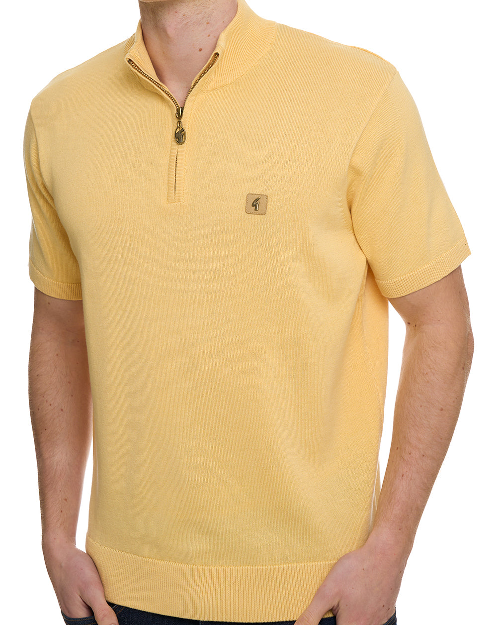 Gabicci Vintage Knitted 1/4 Zip Lemon