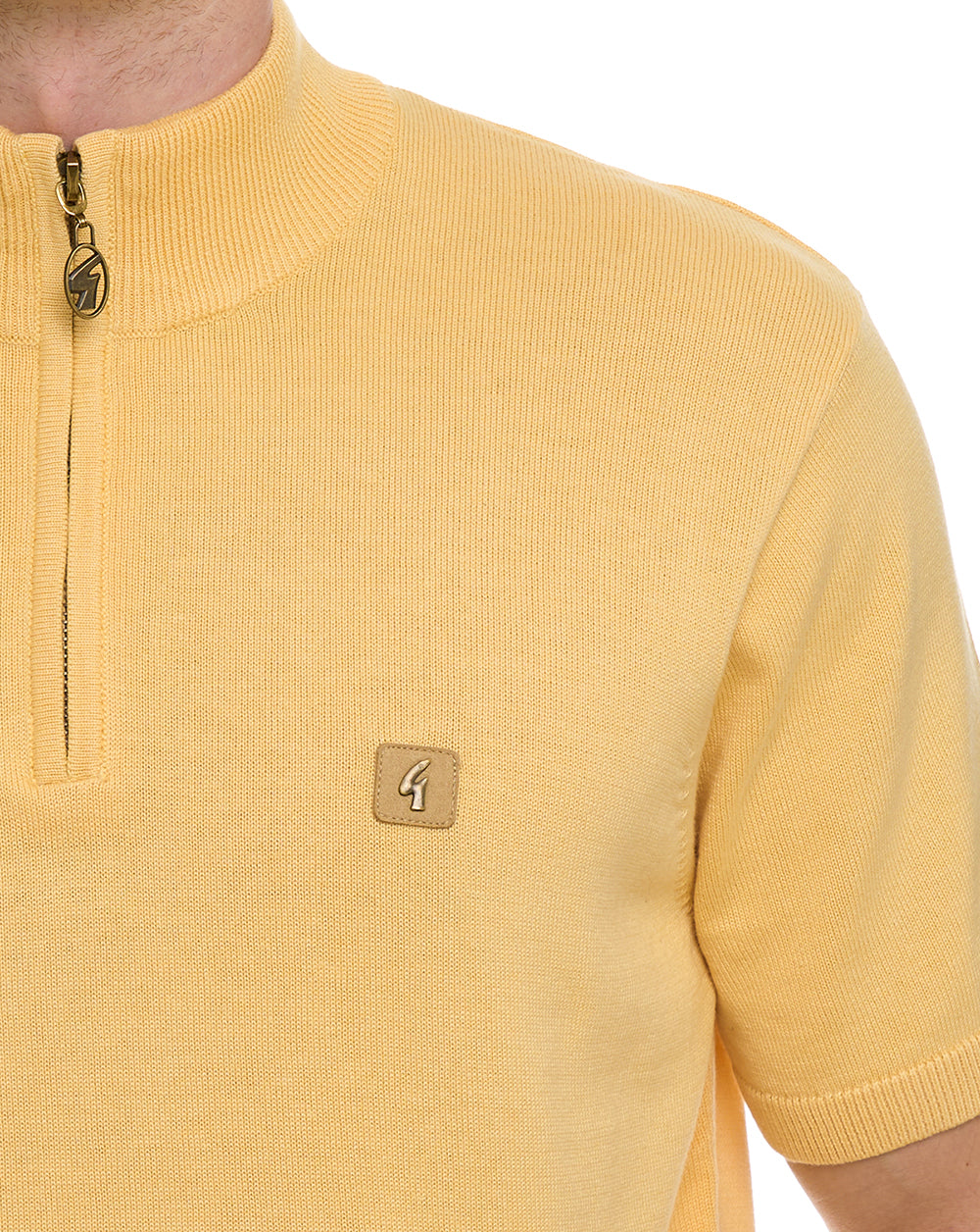Gabicci Vintage Knitted 1/4 Zip Lemon