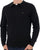 Gabicci Vintage Milton LS Cable Knit Polo Black
