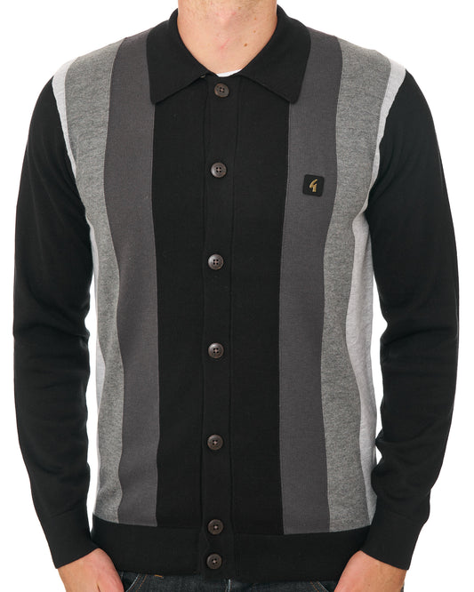 Gabicci Vintage Gabicci Vintage Pedro Full Button Knit Black