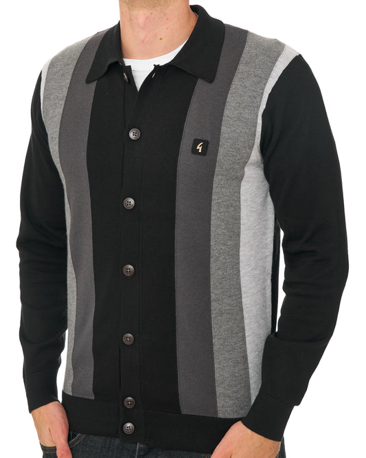 Gabicci Vintage Gabicci Vintage Pedro Full Button Knit Black