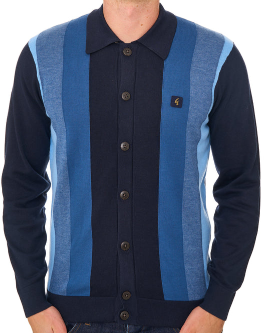 Gabicci Vintage Gabicci Vintage Pedro Full Button Knit Navy
