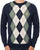 Gabicci Vintage Portrush Argyle Crew Knit Jumper Navy