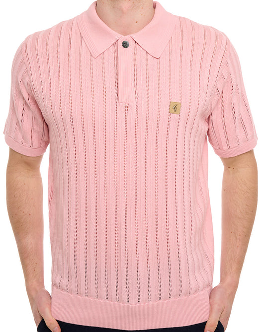 Gabicci Vintage Woodall Knit Polo Candy Pink